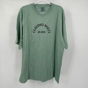 Claudio Nucci Jeans Men Vintage Y2K Logo T Shirt Size XL Urban Skater Streetwear